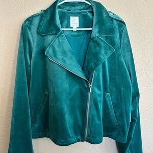 LC Lauren Conrad Teal Teddy Jacket